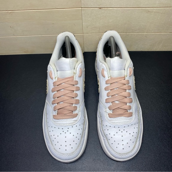 Nike Court Vision Leopard Swoosh Women's Size 7.5 Shoes White Leather DD9665-100 - Picture 7 of 11